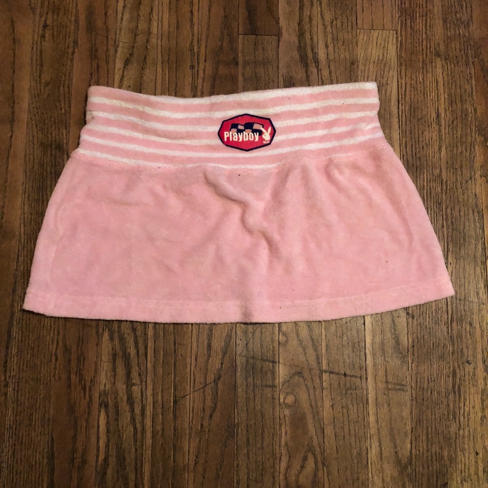 Playboy fuzzy pink mini skirt